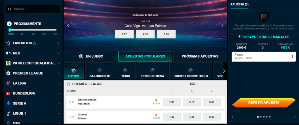 Ninlay Sección de Apuestas Deportivas