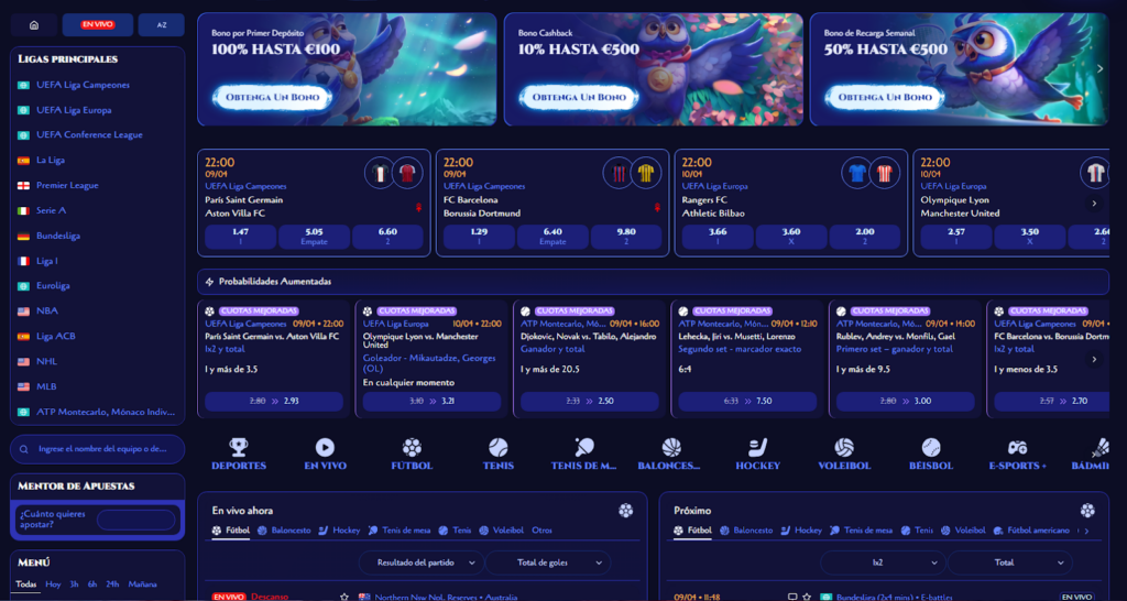 Apuestas Deportivas en SpiNight