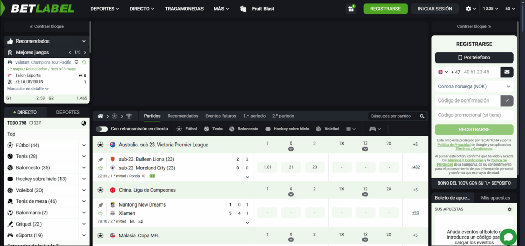 BetLabel Casino Diseño de la Interfaz y Experiencia Móvil
