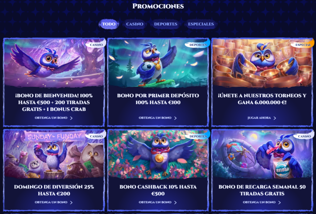 SpiNight Casino Bonos y Promociones