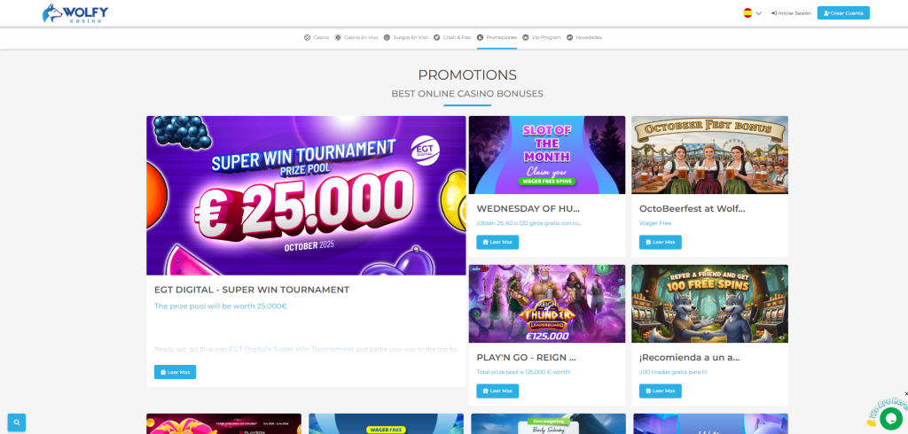 Bonos y Promociones en Wolfy
