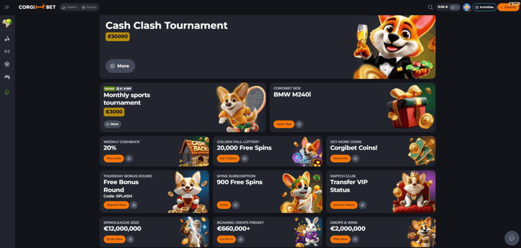 Bonuses and Promotions at Corgibet